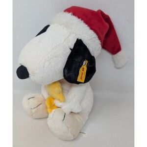 Soft Cuddly Friend Christmas Snoopy and‎ Woodstock in Santa Hat by Steiff